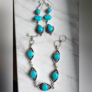 Turquoise and Silver Jewelry Set